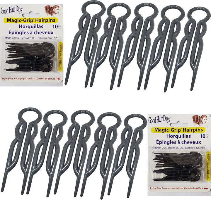 Hair Pins - Plastic, U-Shaped Magic Grip Hairpins, Strong Durable Pins for Fine, Thick & Long Hair, Hair Styling Accessories (Tortoise Shell)