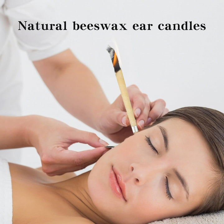 10Pcs Ear Candles for Wax Removal Ear Wax Removal Candle Kit with Natural Organic Beeswax Candles with Safety Filter Protective Discs and Cotton Buds Ear Cleaning