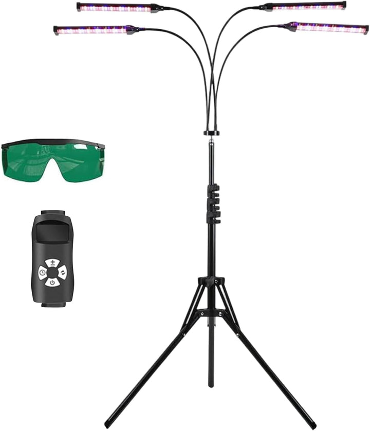 Tanning Lamp for Home with 460Nm & 490Nm Blue Light, 60W Face Tanning Lamp with 4 Lamp Heads and Adjustable Bracket, Tanning Bed with Adjustable Lighting Mode Intensity Time, Sunbeds for Home Tanning