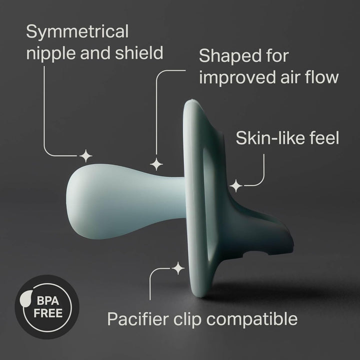 Ultra-Light Stayput Dummy, 6-18M, 4-Pack, One-Piece Silicone Soother