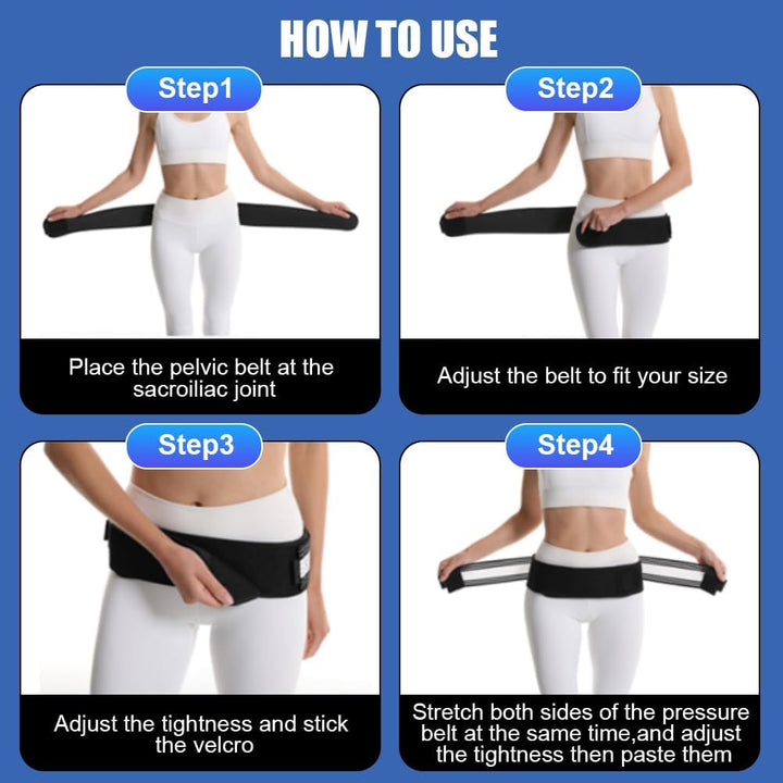 Sacroiliac SI Joint Hip Belt, Sacroiliac Hip Support Band for Men Women, Lower Back Support Brace, Applicable for Pelvis, Lumbar, Nerve, Leg, 140CM