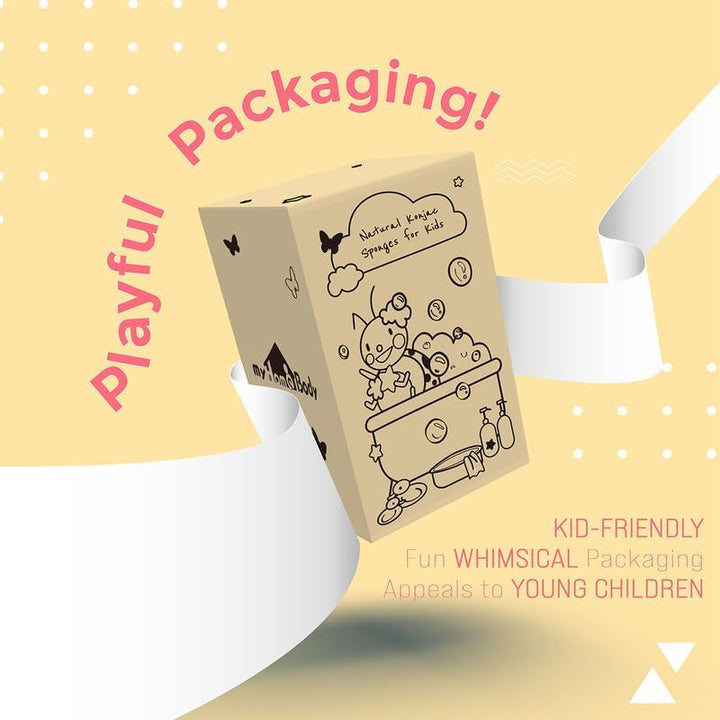 Konjac Baby Sponge for Bathing, Cute Shapes Natural Kids Bath Sponges for Infants, Toddler Bath Time, Natural and Safe Plant-Based Konjac Baby Bath Toys, 3Pc. Set: Butterfly, Ladybug, Star