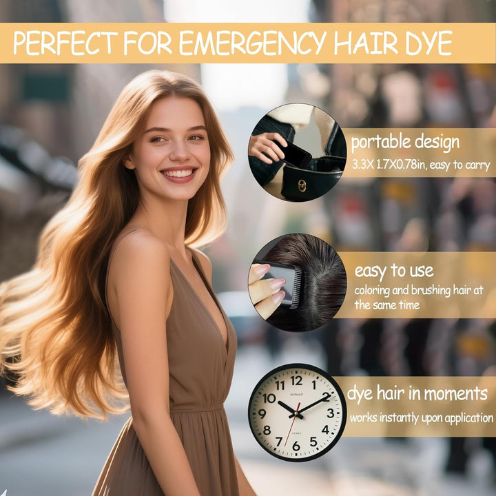 Portable Double-Pack Hair Dye Sticks, Gray Hair Cover Comb, Sweat-Proof and Color-Protecting, Multiple Colors Available. Used to Cover Gray Hair, Waterproof and Sweat-Proof, 2In1 Quick C