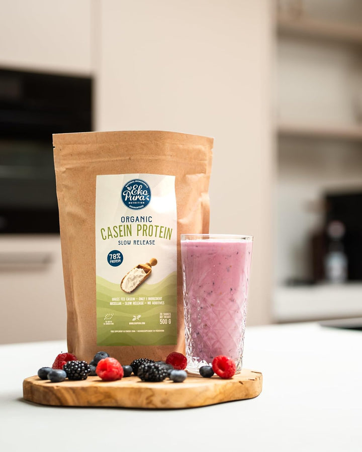 Casein Protein Powder - 500G | 78% Protein | Hormone Free, Gmo-Free, Soy-Free, Additive Free, Sugar-Free | Promote Muscle Growth - Accelerate Recovery | Certified Organic Casein protein, Slow-digesting protein, Protein supplement, Protein powder, Muscle r