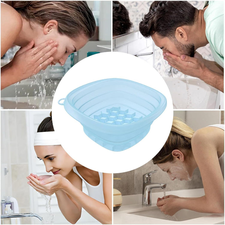 Ice Face Bowl, Silicone Facial Basin, 9.45X1.18 In, Foldable Cooling Washbowl, Skin Tightening Tool, Travel Bathroom Indoor Outdoor, Cold Compress Use for Hotel Home Trip Vacation Routine