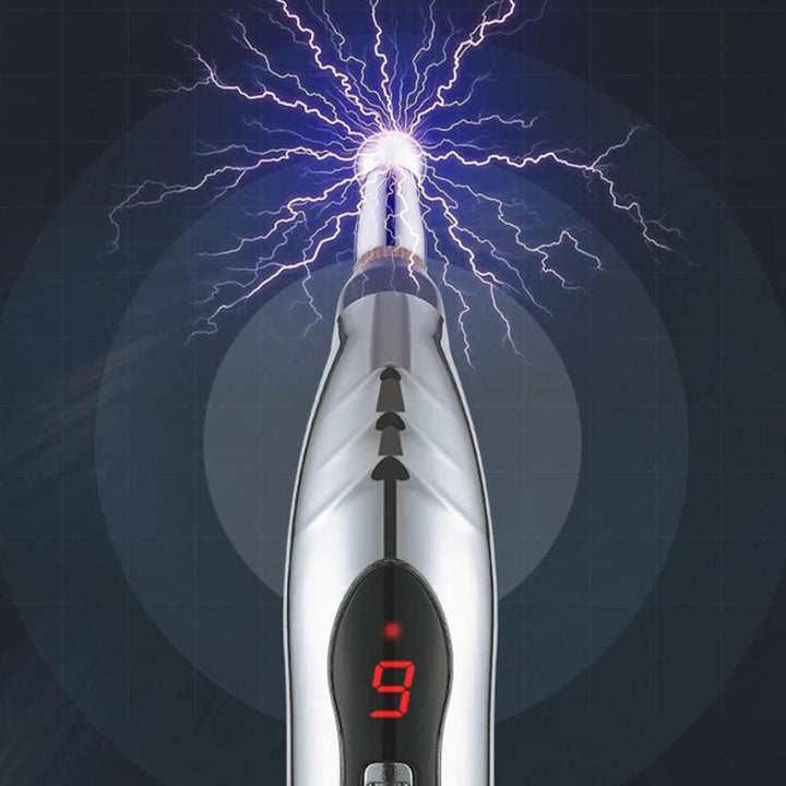 Electronic Acupuncture Pen 9 Gears USB Rechargeable Acupuncture Pen for Pain Relief Vibrating Pen with 5 Massage Heads for Pain Gone Relief Pain Relief Pen111