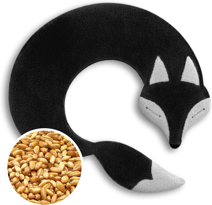 Wheat Bag Microwavable - 100% Organic Cotton and Organic Wheat - Fox Red - Microwave Pillow, Unscented - Snug Grain Pillow Ideal for Tension in Back, Neck and Shoulders