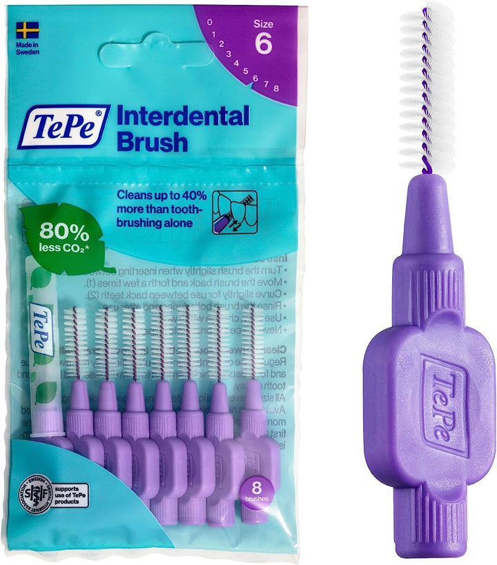 Interdental Brush, Original, Pink, 0.4Mm/Iso 0, 8Pcs, Plaque Removal, Efficient Clean between Teeth, Tooth Floss, for Narrow Gaps