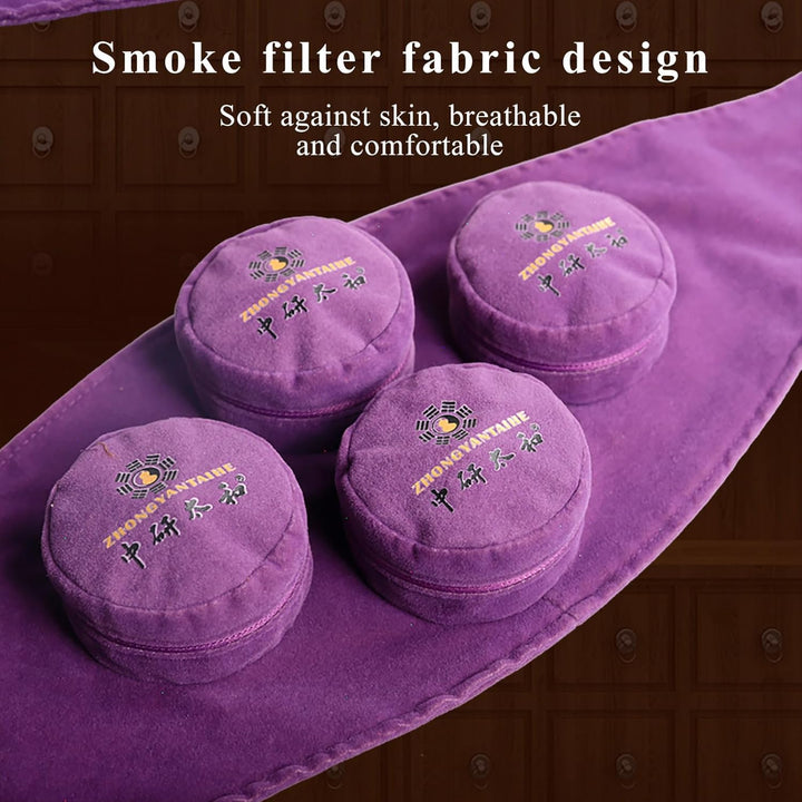 Smokeless Moxibustion Box Include 4 Boxes Portable Moxibustion Box Rotary Temperature Regulating Cover Smoke Proof and Scald Proof Where Is the Pain, Where Is the Moxibustion (3 Holes)