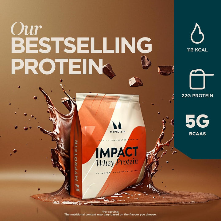 Impact Whey Protein Powder – Chocolate Smooth Flavour – 1Kg, 23G of Protein per Serving, Supports Muscle Building, Recovery & Lean Muscle Maintenance – 33 Servings