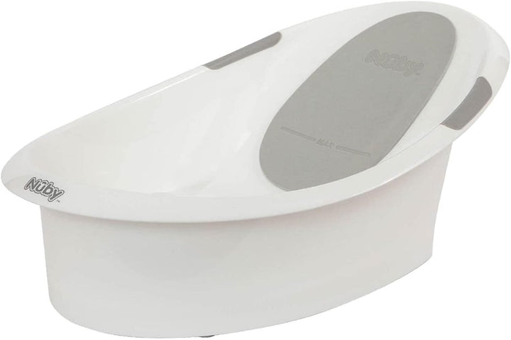 Newborn Baby Bath with Anti-Slip Support | Soft Headrest | Plug | Suitable from Newborn (White)