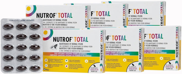 Nutrof Total Capsules – Once Daily Food Supplement with Lutein, Zeaxanthin, Omega 3, and Antioxidants | 3 Pack of 30 Capsules (1 Capsule per Day - 3-Month Supply)