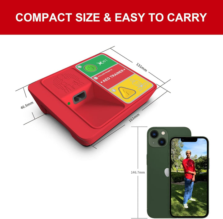 Defibrillator Trainer, -120N AED Training Set CPR Trainer Device, English, French, Spanish, Brazilian Portuguese Voice Prompts, 5 Scenarios First Aid Training Kit for Defibrillator Trainee Beginner