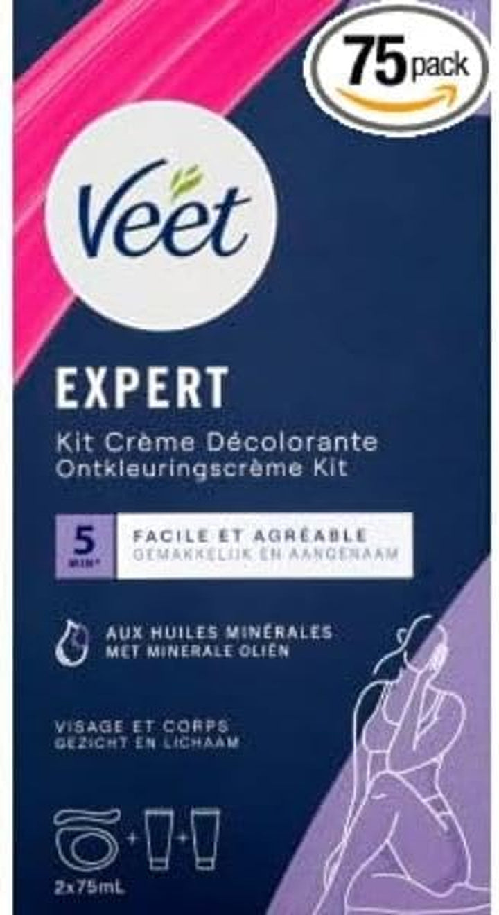 Hair Lightening Cream for Face and Body - 2 Bottles of 75 Ml