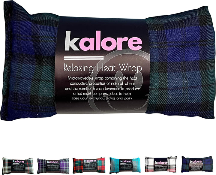 Wheat Bags Microwavable Neck and Shoulder Wrap - Relaxing Lavender Heat Bags Microwavable for Comfort - Tartan Cotton Fabric with UK Wheat Heat Bags Microwavable Compress by  - Purple