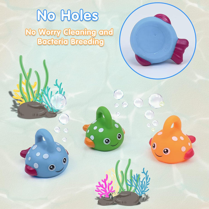 Baby Bath Toys Fishing Game for 2 3 4 Year Olds Toddler Kids Paddling Pool Toys with 2 Toy Fishing Rod 6 Fishing Toys,Baby Shower Bath Toys Water Play Game for Kids