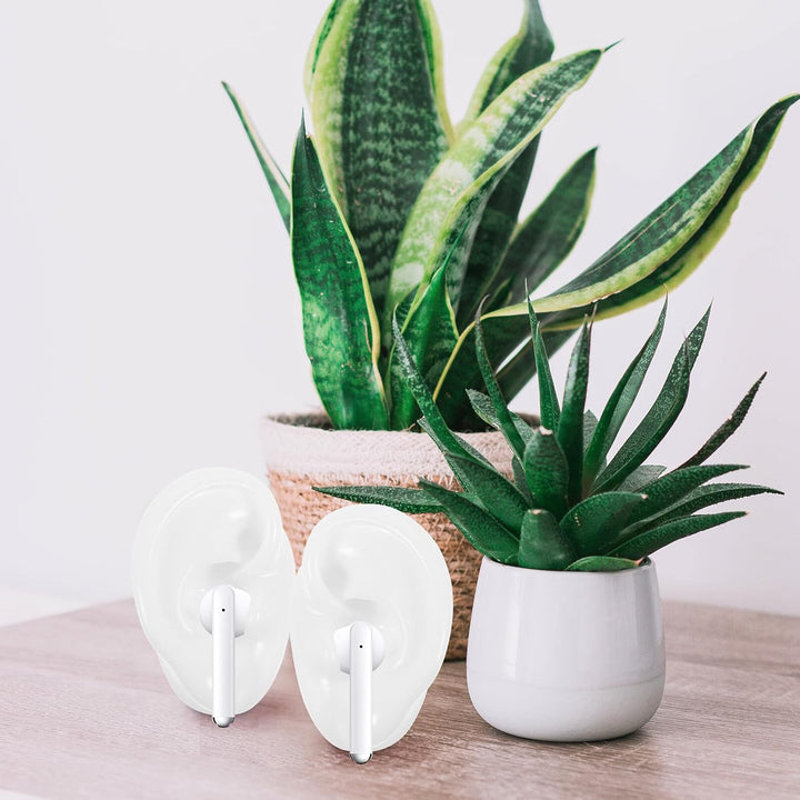 Silicone Artificial Ear Display Models for Hearing Aid Practice and Acupuncture Training Realistic Ear Shape Molds for Jewelry and Piercing Practice White