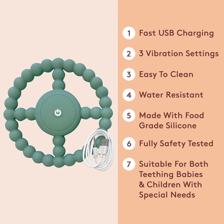 Vibrating Sensory Chew Toy - Dual Use: Chew Toys for Autistic Children & Baby Teething Toy - Infant Teething Toy & Chewy Toys for Autism & Special Needs