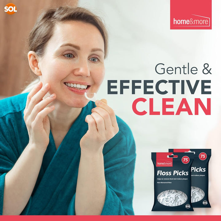 150Pk Floss Picks, Non-Flavoured Human Dental Flossers Stick, Plastic Harps Toothpick for Fast Cleaning, Remove Food, Reduce Plaque with Smooth Glide, Fine Tooth Flossing for Sensitive Gums