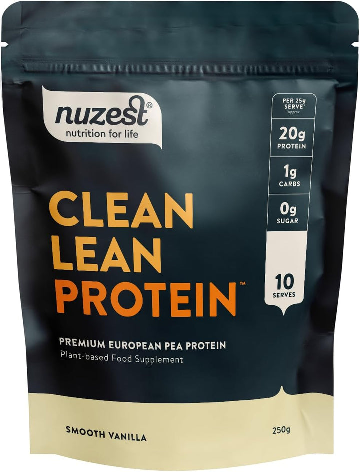 Vegan Protein Powders by  - Clean Lean Protein - Smooth Vanilla - Plant Based Pea Protein Shake - Low Calorie & Low Carb - Gluten Free - Dairy Free - 500G (20 Servings)