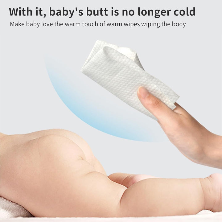 Portable Wet Wipes Heater, Thermostat Large Capacity Baby Wet Wipes Dispenser Household Wet Wipe Diaper Wamer for Car Home Baby Nursery (White)