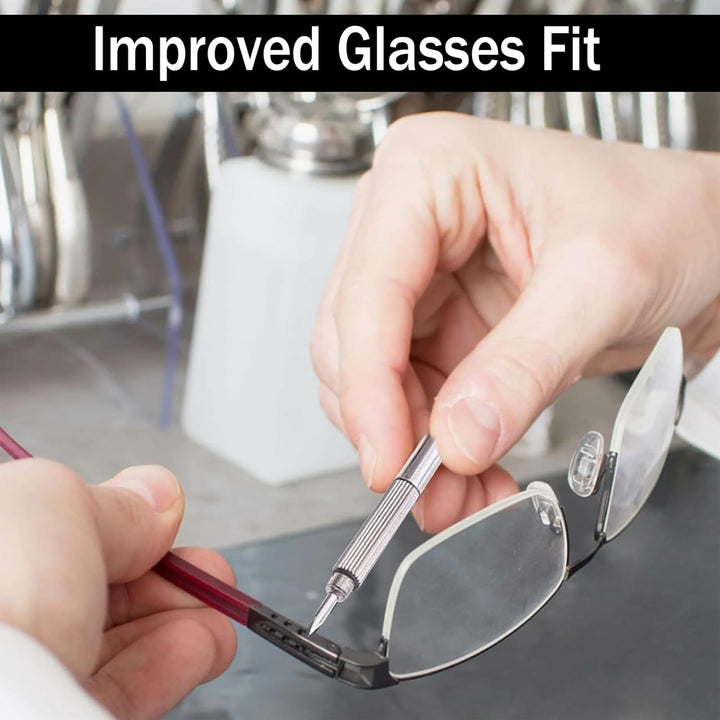 12 Pairs Silicone Nose Pads for Glasses, Push-In Glasses Nose Pads Silicone, Glasses Nose Pads, Fits Regular, Sunglasses, and Reading Glasses, Includes Screwdrive（Only Applicable to Snap on Glasses）