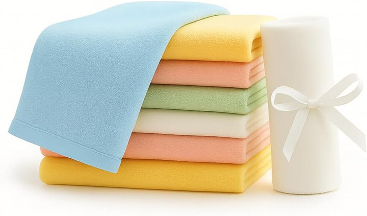 Jojo Jr. Flannel Face Cloth(Pack of 6) Reusable Face Towels(25 * 25 Cm) Face Flannels,Face Cloths for Washing Face Baby Wash Cloth Body & Face Towel, White Flannels Face Cloth (Grey, Regular)