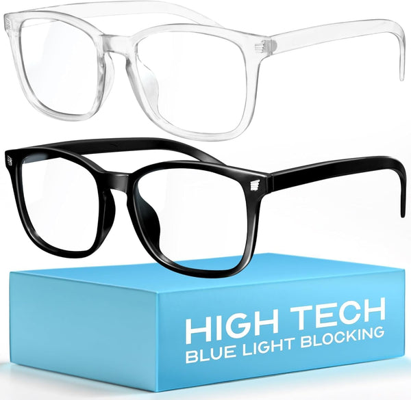 High Tech Blue Light Glasses - Advanced 99% Blue Light Blocking Computer Glasses - anti Eyestrain & UV Glare Protection