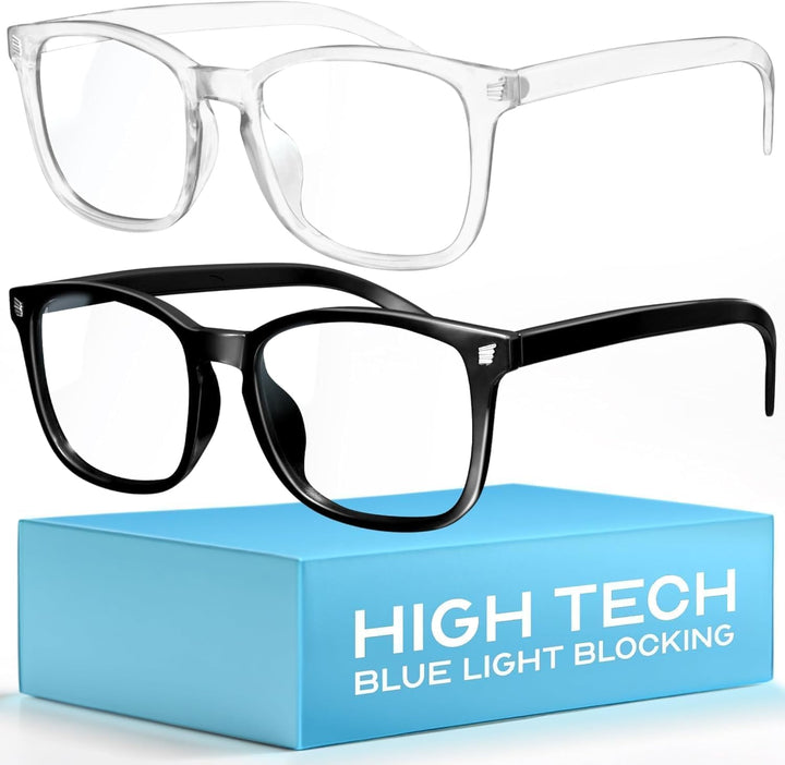 High Tech Blue Light Glasses - Advanced 99% Blue Light Blocking Computer Glasses - anti Eyestrain & UV Glare Protection