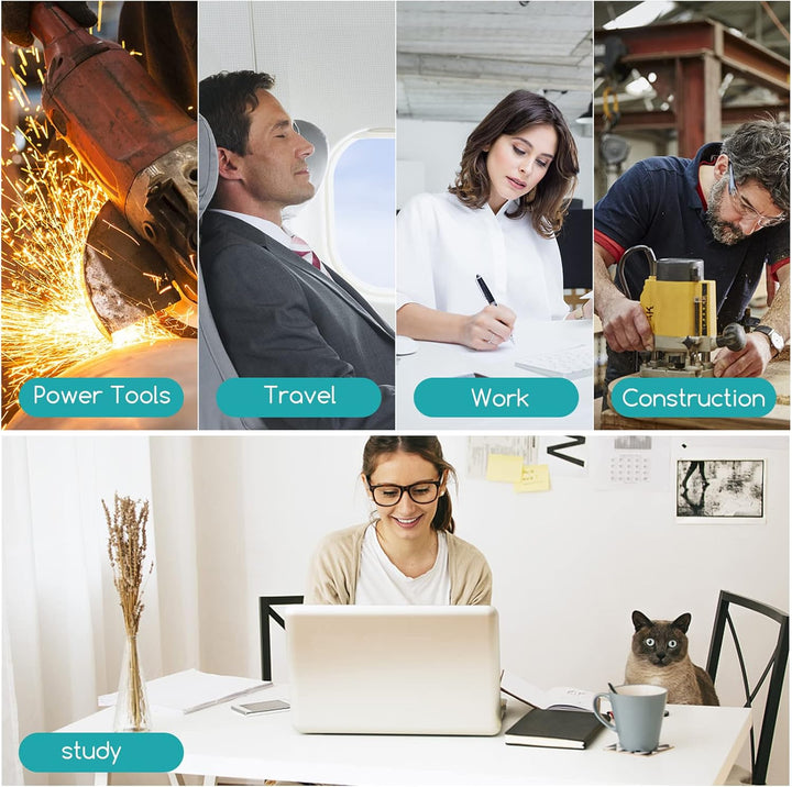 Soft Foam Ear Plugs with Aluminum Carry Case, 60 Pairs - 38Db Noise Reduction Sponge Earplugs Noise Cancelling Ear Plugs for Sleeping, Travel, Concerts, Studying, Work, Loud Noise (Orange)