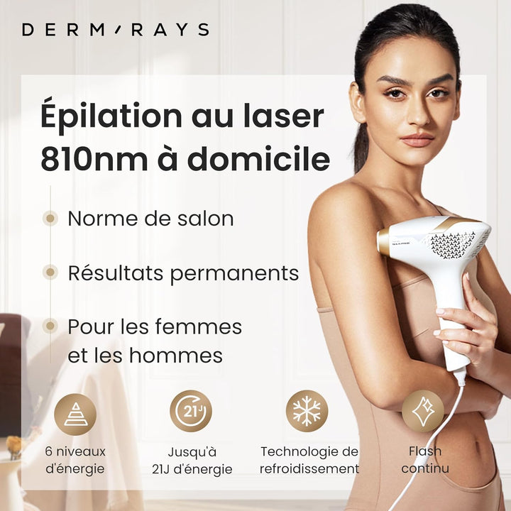 810Nm Diode Laser Hair Removal for Women and Men, V4S for Skin Tone 1-5, FDA Approved Home Use Device, Ice-Cooling Hair Removal System, Wide Angle