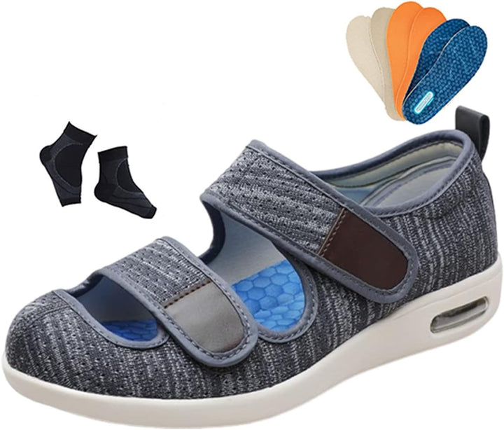 Mens Summer Hollow Mesh Breathable Orthopaedic Adjustable Diabetic Edema Shoes, Comfy Extra Wide Fit Surgery Arthritis Edema Recovery Shoe