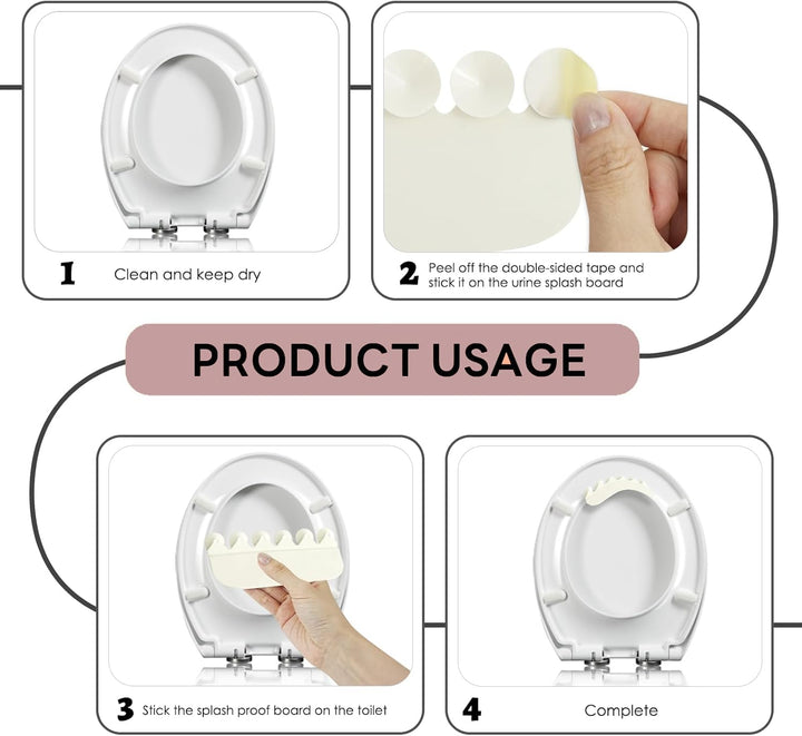 Urine Deflector,Urine Deflector with Superglue Pee Guard for Toilet Toilet Seat Splash Guard Potty Training Pee Splas Prevent Splashing Urine Pee Guard for Children and Adults