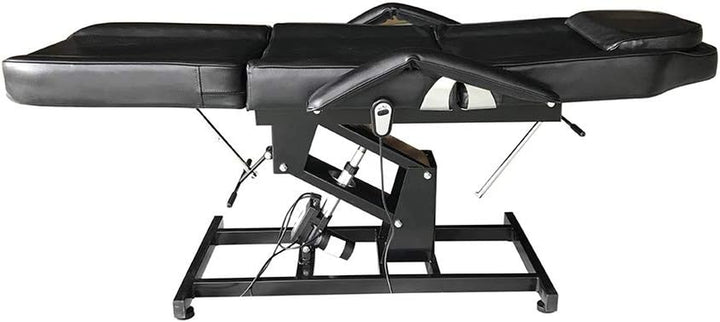 Electric Massage Table 3 Section Adjustable Bed Couch Beauty Salon Recliner Chair Treatment Tattoo Facial SPA Massaging Bed (White)(Includes 2 Packages) (Black)