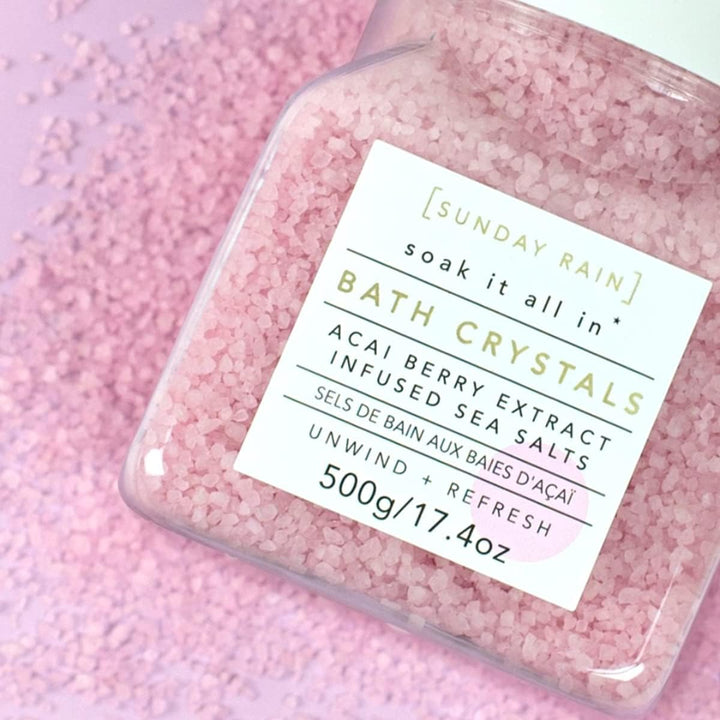 Luxury Nourishing Bath Crystals, Vegan & Cruelty-Free with Vitamin Rich Acai Berry Extract & Natural Sea Salts, 500G