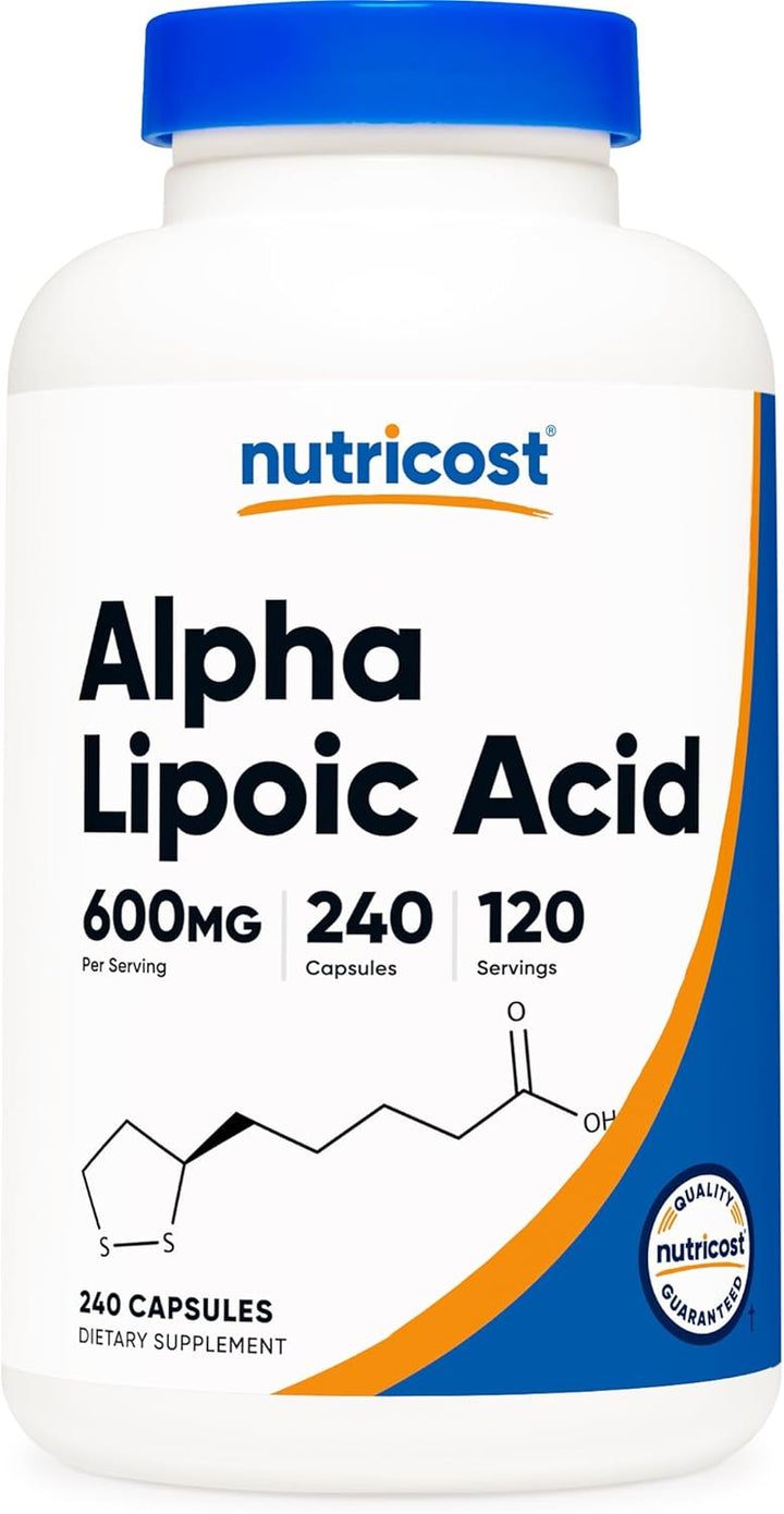 Alpha Lipoic Acid 600Mg per Serving, 240 Capsules - Gluten Free, Vegetarian Capsules, Soy Free & Non-Gmo