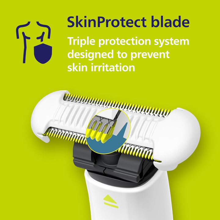 Oneblade Intimate, Designed for Pubic Grooming, Trim and Shave with Extra Skin Protection, Model QP1924/30