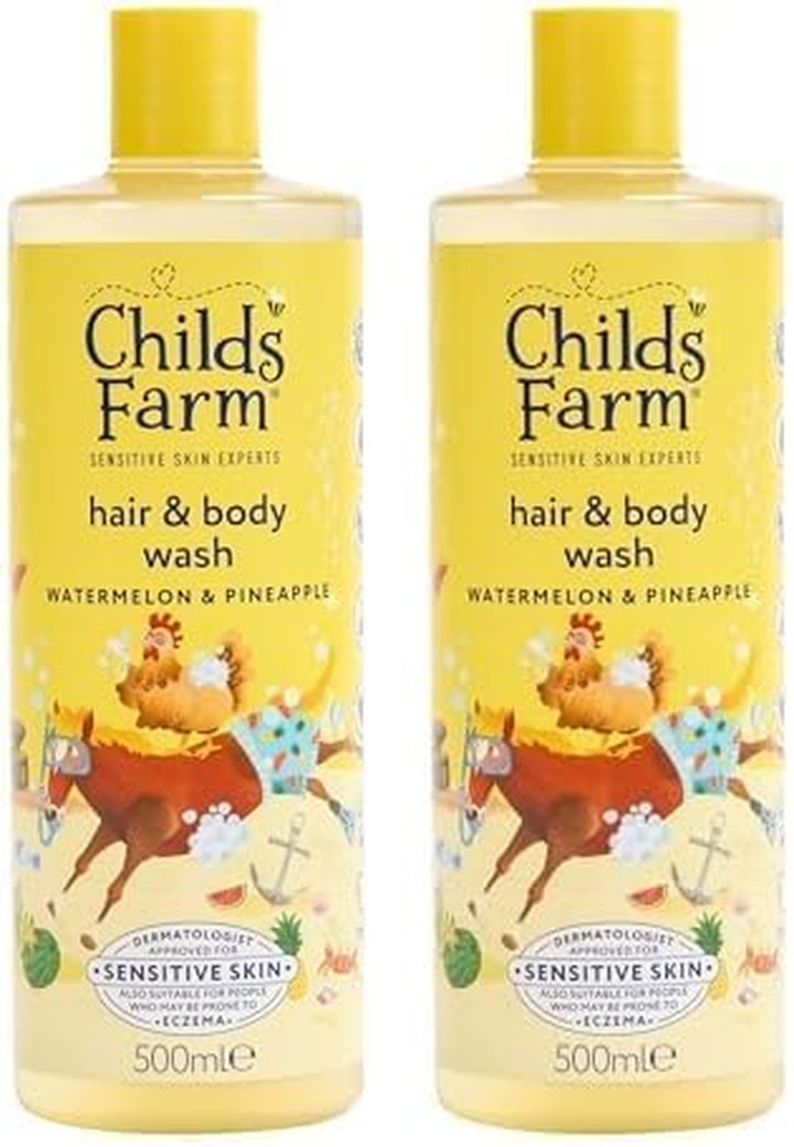 Kids Hair & Body Wash, Watermelon & Pineapple | Tear-Free, Gently Cleanses | Suitable for Dry, Sensitive Skin, 500Ml