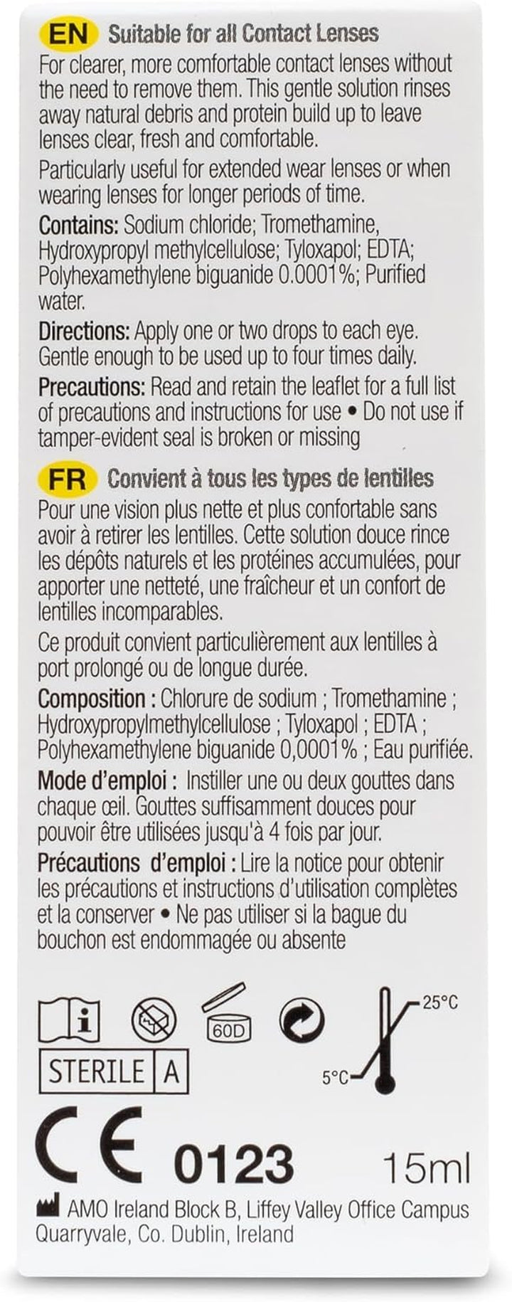 -N-Clean Contact Lens Eye Drops for Dry Contact Lenses - Instant Cleaning and Moisturising for Dry Eyes - Refreshing & Lubricating Eye Drops Helps Maintain Lens Comfort, 15 Ml