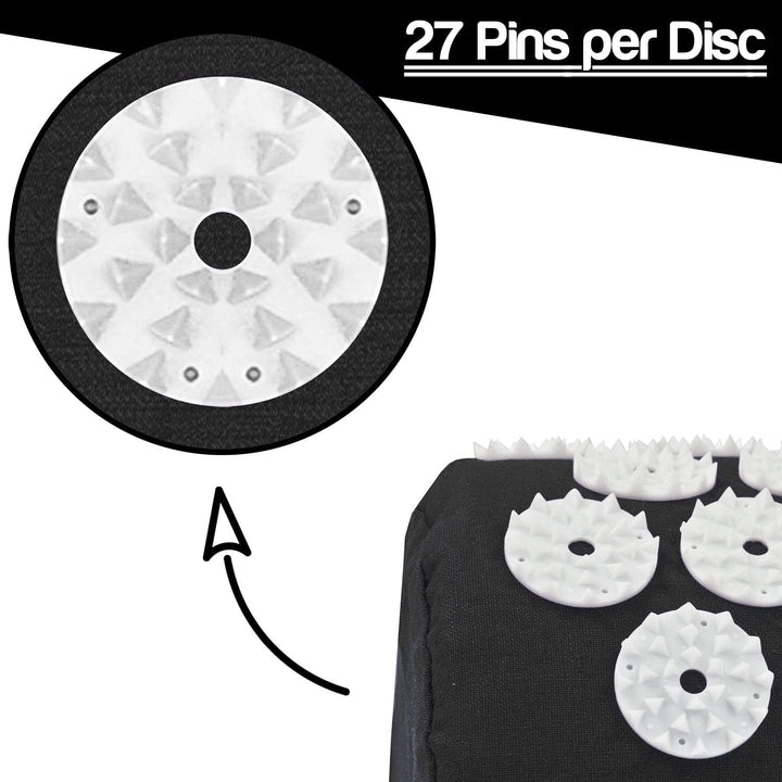 Acupressure Mat with Pillow & Ball Acupuncture Pin Massage Set (Black)