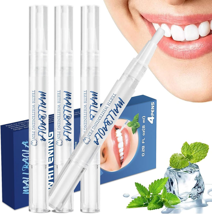 Teeth Whitening Pen(4 Pens), Teeth Whitening Kit for Bright Teeth, No Sensitivity Teeth Whitening Gel, Dental Brightening Tooth Whitener Pen, Instant Effective Teeth Whitener Removes Years of Stains