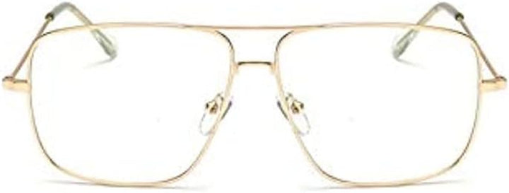 TECH-LINE-DIRECT Vintage 2019 Gold Metal Frame Eyeglasses Mens Womens Sun Glasses Retro Square Optical Lens Eyewear Nerd Clear Lens Glasses