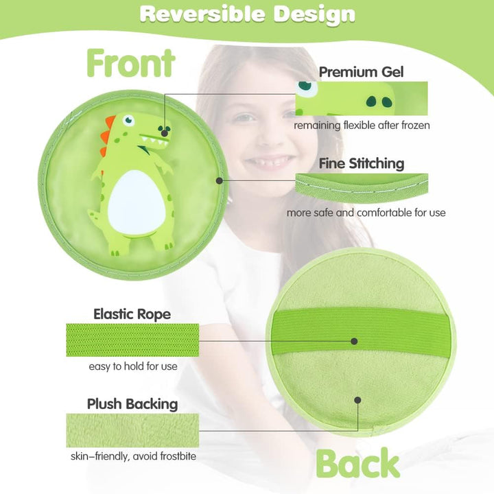 Ice Pack Cold Compress for Kids, 3 Bump Ice Pack with Soft Backing for Child Pain Relief, Kid Ice Packs for Swelling, Bruise, Fever -4.7"