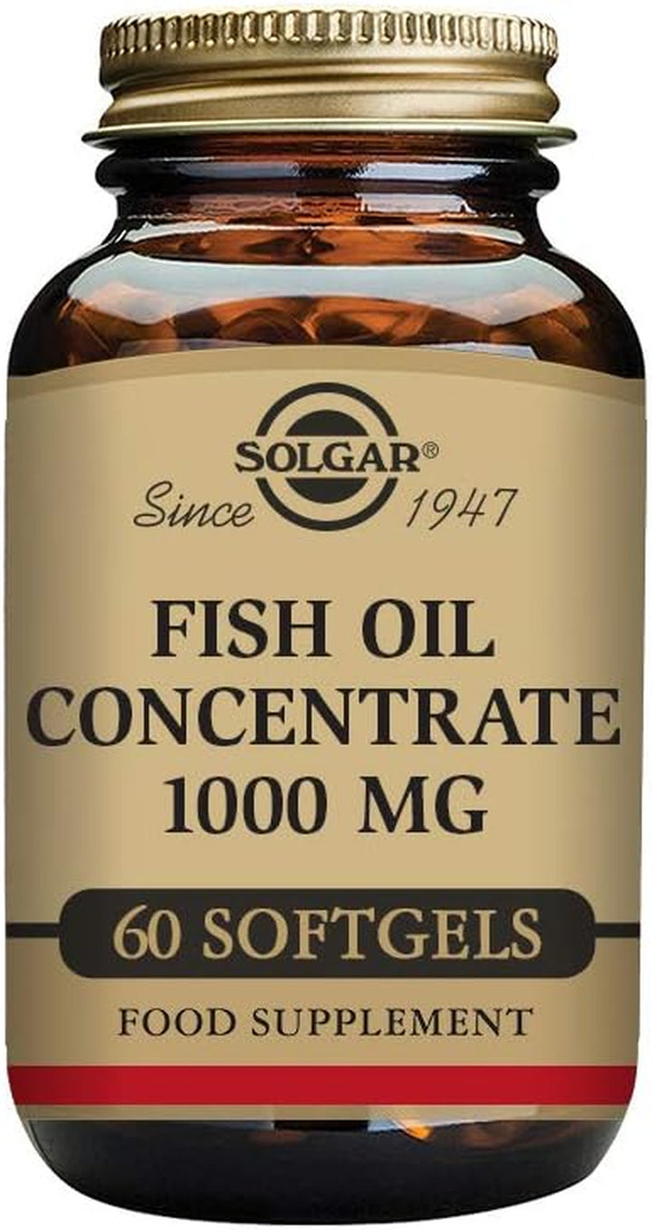 Fish Oil Concentrate 1000 Mg Softgels - Pack of 120 - Supports Normal Functioning of Heart, Brain Function and Vision - Daily Wellbeing - Gluten Free