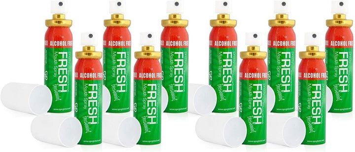 10X Fresh MINT BREATH SPRAY Antibacterial ALCOHOL FREE Bad Breath & Smokers 20Ml