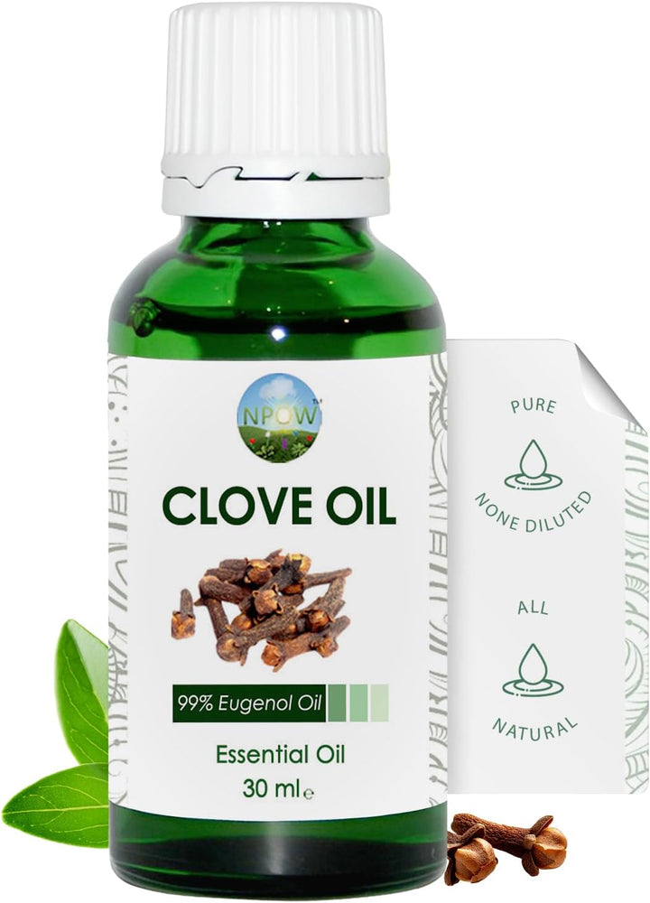 Clove Oil for Toothache Pain Relief for Adult – Oil of Cloves for Toothache Natural Dental Solution, Clove Bud Oils, Cloves Extract for Oral Care, Tooth Pain Relief and Dental Health - 10Ml