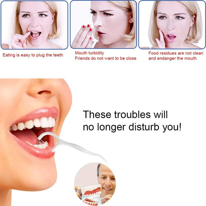 Floss Sticks Dental Floss Picks Complete Clean,2 in 1 Dental Toothpick Polyethylene Resistant Dental, Cardamom（30Pcs）