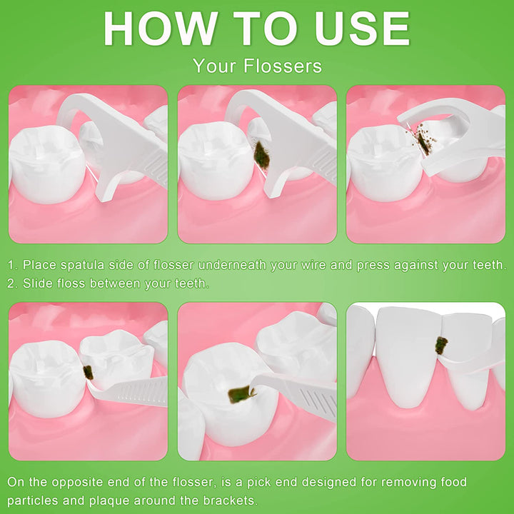 200Pcs Floss Sticks Dental, Triple Clean Advanced Clean Dental Floss Stick, Easy and Simple to Use Tooth Floss Picks, Smoothly Work on Tight Teeth Floss Sticks, Keeps Your Mouth Fresh and Clean