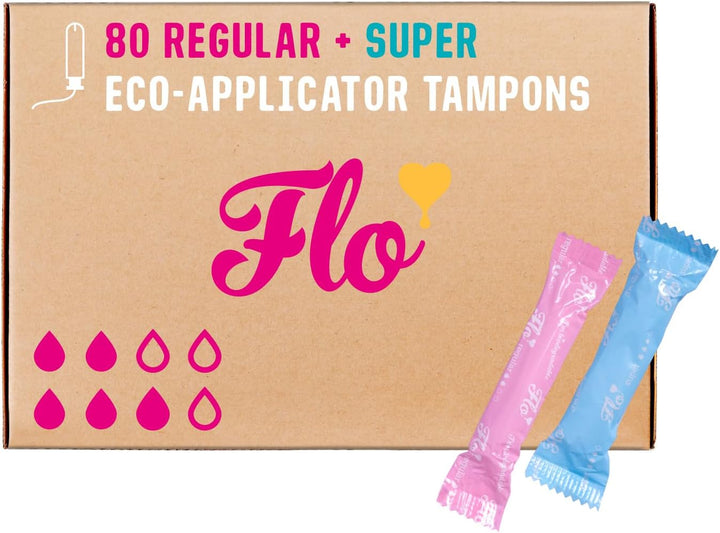 Applicator Tampons, Made from Organic Cotton, Biodegradable, Regular and Super Combo Pack, 14 Count