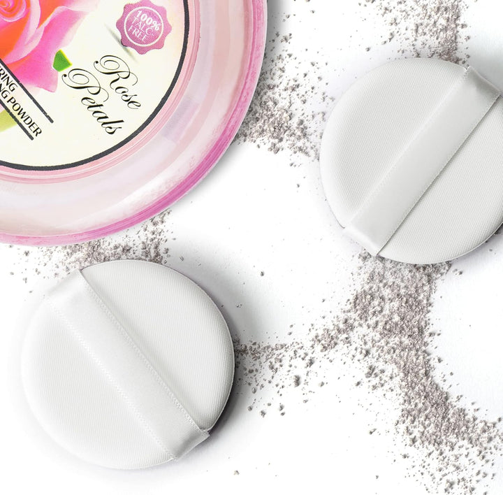 1 Pack Body Powder for Women with Puff, 100% Talc-Free, Elegant Rose Petals Scented Dust, after Bath for Soft Skin, Extra Large,(5Oz)